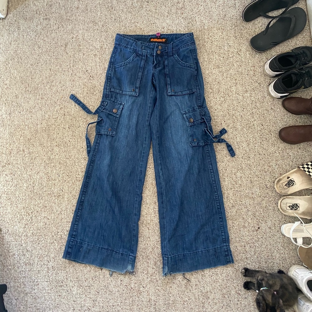 vintage dollhouse wide leg carpenter jeans